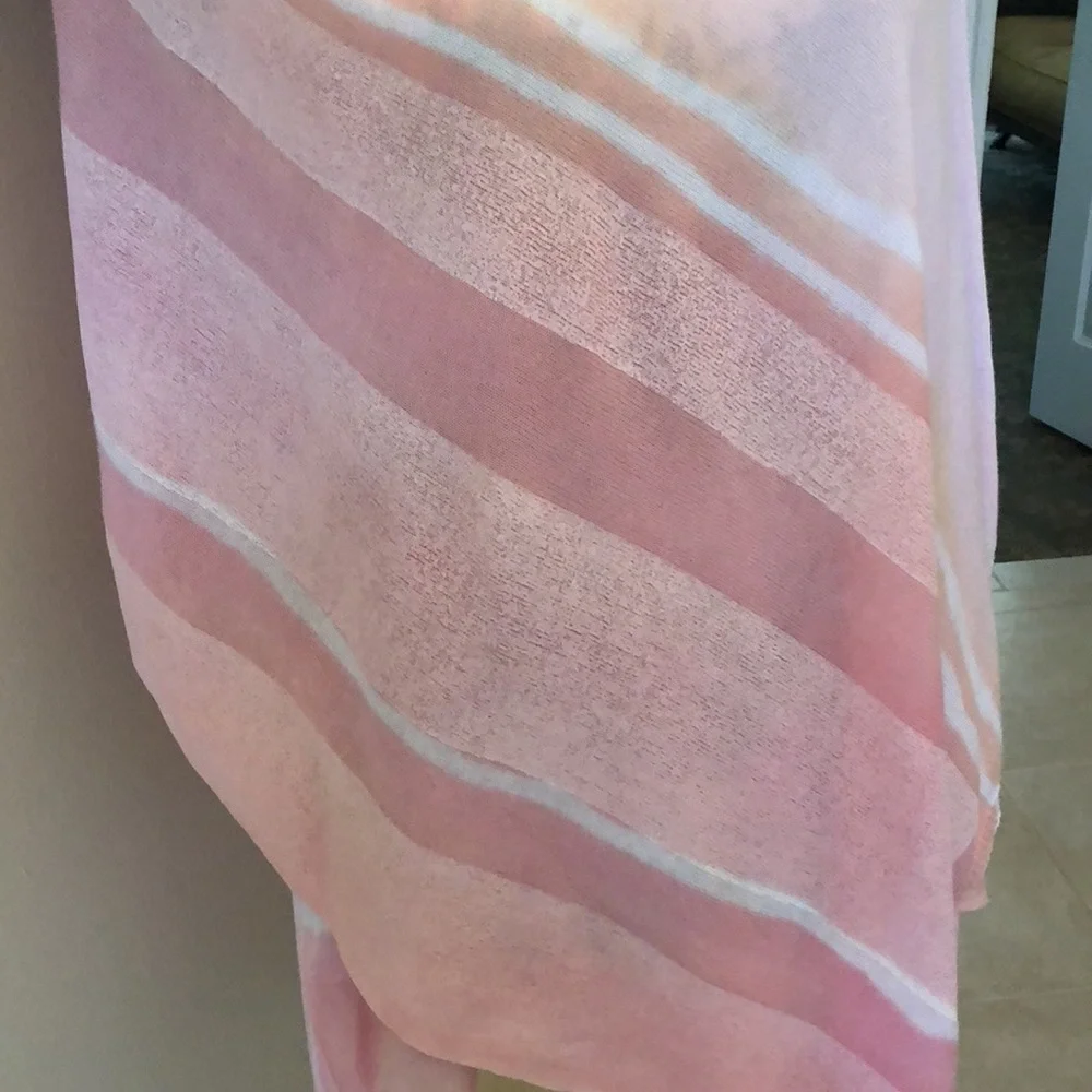 🌷Match 2-piece Silky Tank & Poncho beachscape coral Bohemian set